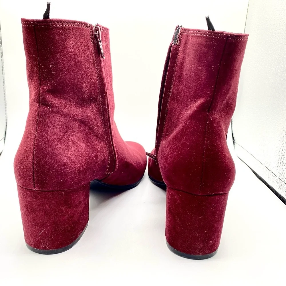 Burgundy Suede Ankle Boots - Size 39/US 8 - H&M Excellent Condition - Picture 2 of 14